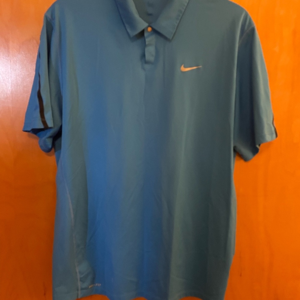 Nike Men's XXL Blue DRI-FIT Polo GolfShirt
